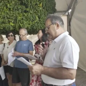 Concentración de las Asociaciones de Huertas de Animas pidiendo a la Alcaldesa de Trujillo que ejecute las peticiones realizadas